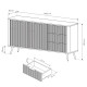 Комод с телескопическими направляющими Perfect Home Lante 2D3S/163 163,2x81,2x38 Бежевый (черные ножки) (PFH-091177) - фото 6