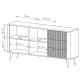 Комод с телескопическими направляющими Perfect Home Lante 2D3S/163 163,2x81,2x38 Бежевый (черные ножки) (PFH-091177) - фото 7