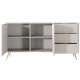 Комод с телескопическими направляющими Perfect Home Lante 2D3S/163 163,2x81,2x38 Бежевый (золотые ножки) (PFH-091180) - фото 4