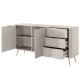 Комод с телескопическими направляющими Perfect Home Lante 2D3S/163 163,2x81,2x38 Бежевый (золотые ножки) (PFH-091180) - фото 5