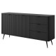Комод с телескопическими направляющими Perfect Home Lante 2D3S/163 163,2x81,2x38 Черный (черные ножки) (PFH-091115) - фото 5