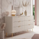 Комод з телескопічними напрямними Perfect Home Lante 6S/163 163,2x81,2x38 Бежевий (золоті ніжки) (PFH-091105) - фото 1