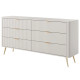Комод з телескопічними напрямними Perfect Home Lante 6S/163 163,2x81,2x38 Бежевий (золоті ніжки) (PFH-091105) - фото 4