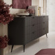 Комод з телескопічними напрямними Perfect Home Lante 6S/163 163,2x81,2x38 Чорний (чорні ніжки) (PFH-091113) - фото 1