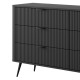 Комод з телескопічними напрямними Perfect Home Lante 6S/163 163,2x81,2x38 Чорний (чорні ніжки) (PFH-091113) - фото 3