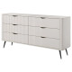 Комод з телескопічними напрямними Perfect Home Lante 6S/163 163,2x81,2x38 Бежевий (чорні ніжки) (PFH-091174) - фото 3