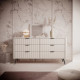 Комод з телескопічними напрямними Perfect Home Lante 6S/163 163,2x81,2x38 Бежевий (чорні ніжки) (PFH-091174) - фото 1