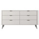 Комод з телескопічними напрямними Perfect Home Lante 6S/163 163,2x81,2x38 Бежевий (чорні ніжки) (PFH-091174) - фото 2
