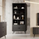 Стелаж Perfect Home Lante 2S 193,8x88,2x38 Чорний (чорні ніжки) (PFH-091104) - фото 1