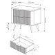 Тумба прикроватная с телескопическими направляющими Perfect Home Lante 2S 63,2x55,3x38 Бежевый (черные ножки) (PFH-091185) - фото 5