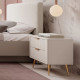 Тумба прикроватная с телескопическими направляющими Perfect Home Lante 2S 63,2x55,3x38 Бежевый (золотые ножки) (PFH-091123) - фото 1