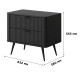 Тумба прикроватная с телескопическими направляющими Perfect Home Lante 2S 63,2x55,3x38 Черный (золотые ножки) (PFH-091195) - фото 5