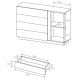 Комод Perfect Home Marco 1D4S/138 138,2x90,5x40 Белый/Белый глянец/ Дуб грандсон (PFH-091044) - фото 7