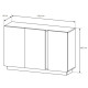 Комод Perfect Home Marco 3D/138 138,2x90,5x40 Белый/Белый глянец/ Дуб грандсон (PFH-091033) - фото 4