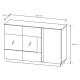 Комод Perfect Home Marco 3D2W/138 138,2x90,5x40 Білий/Білий глянець/ Дуб грандсон (PFH-091034) - фото 6