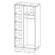 Шкаф распашной Perfect Home Marco 2D 193,5х95,5х54 Белый/Белый глянец/ Дуб грандсон (PFH-091038) - фото 6