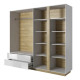 Шкаф распашной с зеркалом Perfect Home Marco 4D2S 220х202,4х54 Белый/Белый глянец/ Дуб грандсон (PFH-091041) - фото 4
