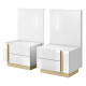 Тумбы прикроватные 2 шт с двумя ящиками Perfect Home Marco 2S 102x60x38,4 Белый/Белый глянец/Дуб грандсон (PFH-091049) - фото 2