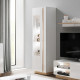 Вітрина висока у вітальню  Perfect Home Marco 1D1W/60 193,5х60х40 Білий/Білий глянець/Дуб грандсон (PFH-091029) - фото 1