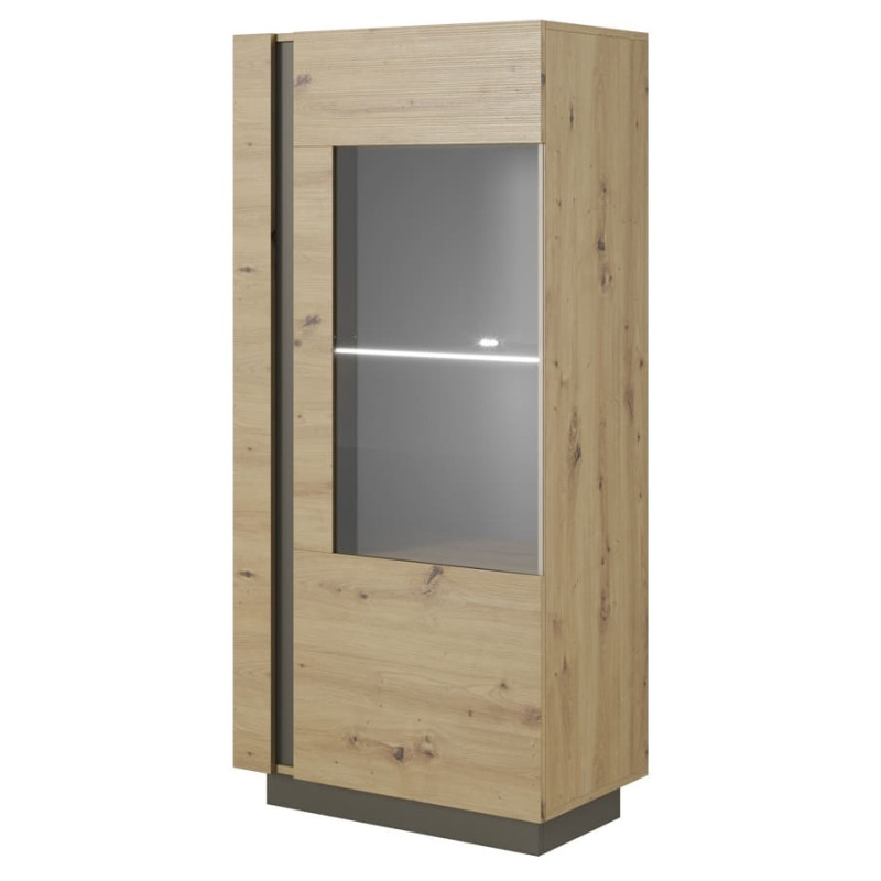 Вітрина низька у вітальню  Perfect Home Marco 1D1W/72 154х72х40 Дуб артизан/Графіт (PFH-091060)