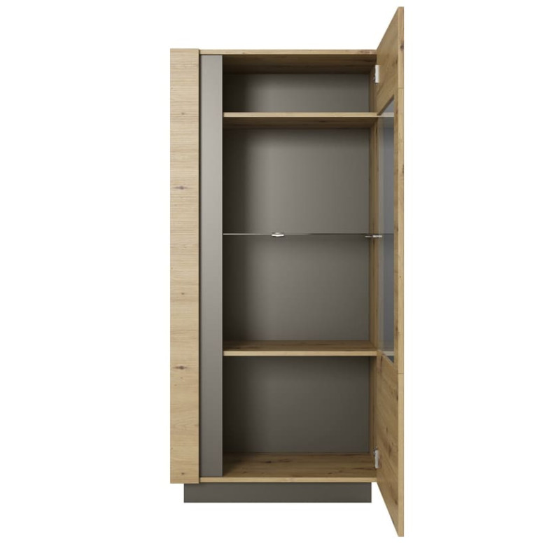 Вітрина низька у вітальню  Perfect Home Marco 1D1W/72 154х72х40 Дуб артизан/Графіт (PFH-091060)
