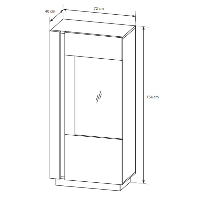 Вітрина низька у вітальню  Perfect Home Marco 1D1W/72 154х72х40 Дуб артизан/Графіт (PFH-091060)