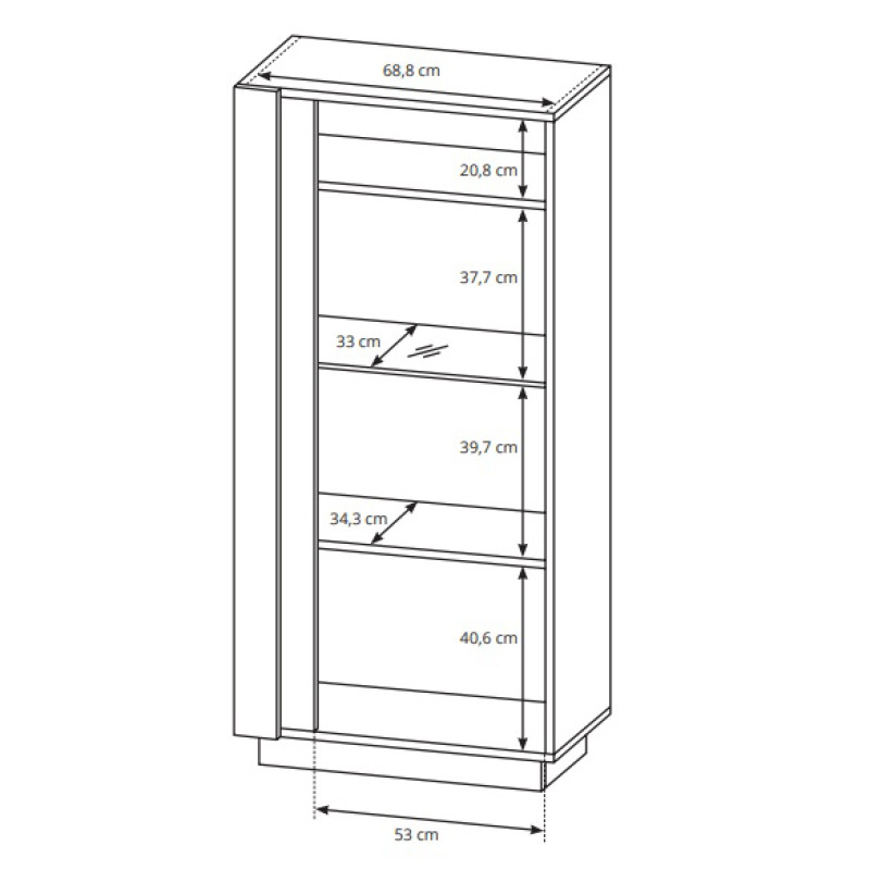 Вітрина низька у вітальню  Perfect Home Marco 1D1W/72 154х72х40 Дуб артизан/Графіт (PFH-091060)