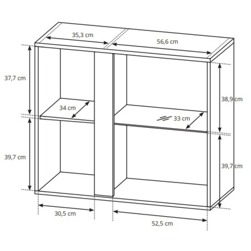 Вітрина навісна у вітальню Perfect Home Marco 2D1W/96 82,5х96,5х40 Білий/Білий глянець/Дуб грандсон (PFH-091031)