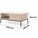 Журнальный стол с телескопическими направляющими Perfect Home Mono ML104 103,5x46,2x68 Беж песочный (золотые ножки) (PFH-091211) - фото 3