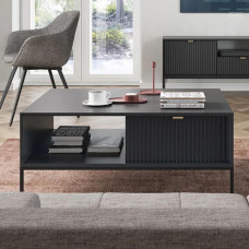Журнальный стол с телескопическими направляющими Perfect Home Nova L104 1S 104x68x46 Черный (черные ножки) (PFH-091262)