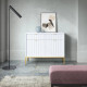 Комод с телескопическими направляющими Perfect Home Nova KSZ104 2D2S 104x63x39 Белый (золотые ножки) (PFH-091217) - фото 1