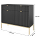 Комод с телескопическими направляющими Perfect Home Nova KSZ104 2D2S 104x63x39 Черный (золотые ножки) (PFH-091231) - фото 5