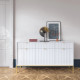 Комод с телескопическими направляющими Perfect Home Nova KSZ154 3D3S 154x63x39 Белый (золотые ножки) (PFH-091241) - фото 1