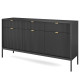 Комод з телескопічними напрямними Perfect Home Nova KSZ154 3D3S 154x63x39 Чорний (чорні ніжки) (PFH-091246) - фото 3