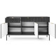 Комод з телескопічними напрямними Perfect Home Nova KSZ154 3D3S 154x63x39 Чорний (чорні ніжки) (PFH-091246) - фото 4