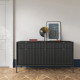 Комод з телескопічними напрямними Perfect Home Nova KSZ154 3D3S 154x63x39 Чорний (чорні ніжки) (PFH-091246) - фото 1