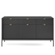 Комод з телескопічними напрямними Perfect Home Nova KSZ154 3D3S 154x63x39 Чорний (чорні ніжки) (PFH-091246) - фото 2