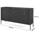 Комод з телескопічними напрямними Perfect Home Nova KSZ154 3D3S 154x63x39 Чорний (чорні ніжки) (PFH-091246) - фото 5