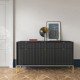 Комод с телескопическими направляющими Perfect Home Nova KSZ154 3D3S 154x63x39 Черный (золотые ножки) (PFH-091247) - фото 1