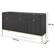 Комод с телескопическими направляющими Perfect Home Nova KSZ154 3D3S 154x63x39 Черный (золотые ножки) (PFH-091247) - фото 5
