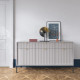 Комод з телескопічними напрямними Perfect Home Nova KSZ154 3D3S 154x63x39 Сірий (чорні ніжки) (PFH-091242) - фото 1