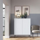 Комод высокий Perfect Home Nova KK104 2D 104x125x39 Белый (черные ножки) (PFH-091232) - фото 1