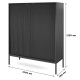 Комод высокий Perfect Home Nova KK104 2D 104x125x39 Черный (черные ножки) (PFH-091238) - фото 5