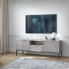 Тумба під телевізор з телескопічними напрямними Perfect Home Nova RTV154 2D1S 168х56х39 Сірий (чорні ніжки) (PFH-091227)