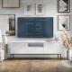 Тумба під телевізор з телескопічними напрямними Perfect Home Nova RTV154 2D1S 168х56х39 Білий (чорні ніжки) (PFH-091225) - фото 1