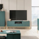 Тумба під телевізор Perfect Home Nova RTV154 154х56х39 2-дверний з 1 шухлядою і золотими ніжками Лабрадор (PFH-091498) - фото 1