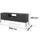 Тумба під телевізор з телескопічними напрямними Perfect Home Nova RTV154 2D1S 168х56х39 Чорний (золоті ніжки) (PFH-091221) - фото 5
