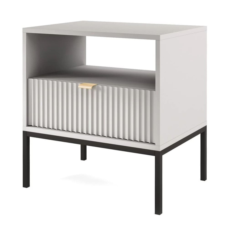 Тумба прикроватная с телескопическими направляющими Perfect Home Nova S54 54х56х39 Серый (черные ножки) (PFH-091258)