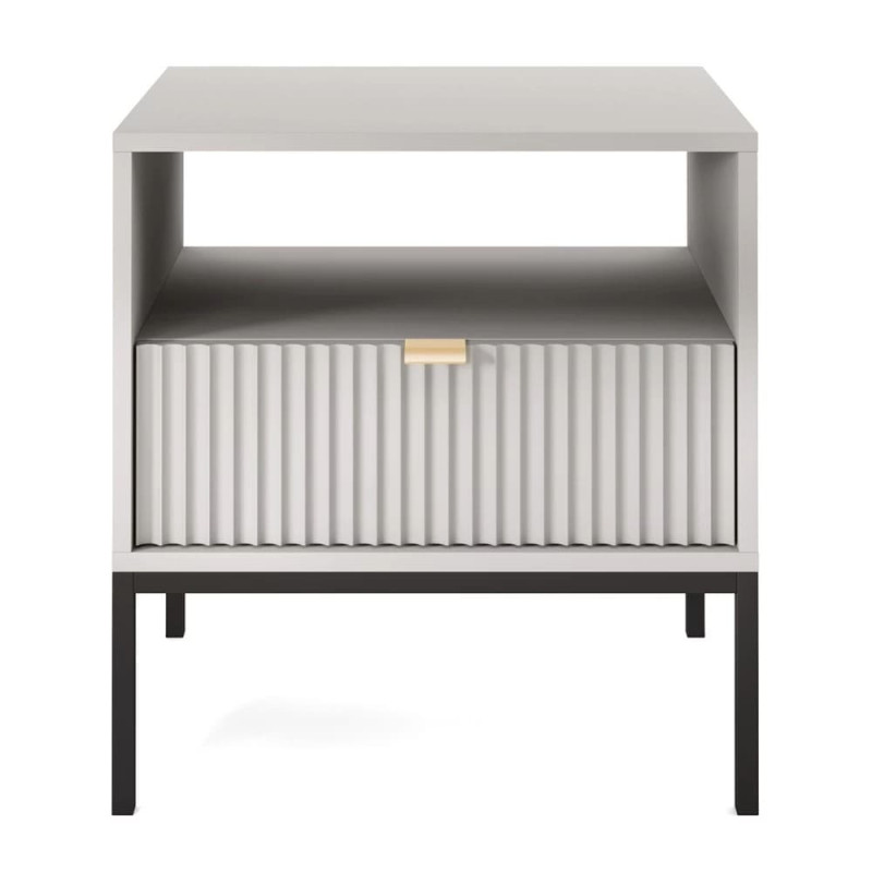 Тумба прикроватная с телескопическими направляющими Perfect Home Nova S54 54х56х39 Серый (черные ножки) (PFH-091258)