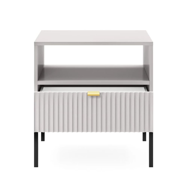 Тумба прикроватная с телескопическими направляющими Perfect Home Nova S54 54х56х39 Серый (черные ножки) (PFH-091258)